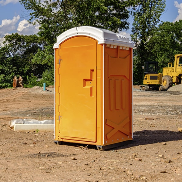 how often are the portable restrooms cleaned and serviced during a rental period in Logan Elm Village